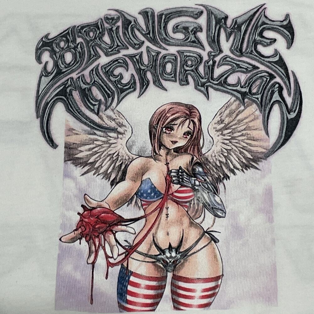 Bring Me The Horizon Post Human USA Tour Short Sleeve T-Shirt NWOT White